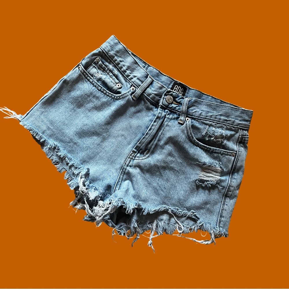 5/25$ Distressed Blue Denim Shorts | BDG